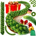 Produktbild: KESSER® Weihnachtsgirlande 2,7m lang | dicht – Naturgetreues Tannengrün - wie echt - IP 44 Outdoor & Indoor Girlande - Treppen, Tür, Balkon, Weihnachtsdeko + Tasche - Dunkelgrün