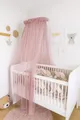 Produktbild: Baby Fancyroom Betthimmel für Babybett Gitterbett Kinderbett 300x180 cm – feiner Tüll, handgefertigt, eleganter Volant – erhältlich in Beige, Blau, Altrosa, Ecru (Altrosa)