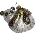 Produktbild: HD Collection Christbaumschmuck Glas 11,5cm - Panda Figur zum Aufhängen - handbemalt - Tiere Weihnachtsbaum Anhänger für Weihnachten - Christbaumanhänger & Weihnachtsbaumschmuck - Weiß Braun