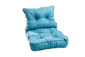 Produktbild: TexDeko® Loungekissen Gartenpolster Set mit Rückenkissen für Rattanmöbel Gartenkissen Premium, Wasserabweisende Polsterauflage Sitzkissen Gartenmöbel 55x55x12cm + 55x40x12cm (Aqua)