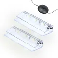 Produktbild: kalb | LED Glaskantenbeleuchtung Ambilux Clip transparent 3000K 5000K 1-10 Sets für Glasböden 4-10mm Fußschalter Glasbodenbeleuchtung erweiterbar um Dimmer/Controller Plug & Play (kaltweiß, 2er Set)