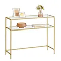 Produktbild: VASAGLE Konsolentisch rechteckig Glas gold 100,0 x 35,0 x 80,0 cm, 1 St.