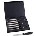 Produktbild: Hanseküche Steakmesser Steakmesser 6er Set – mit Holzgriff (Schwarz) (6 Stück), Modernes Design, Geschenkbox schwarz