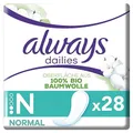 Produktbild: Always Daily Slipeinlagen Damen, Normal (28 Binden) Organic Cotton Protection, sicherer Schutz und Oberfläche 100% Bio-Baumwolle