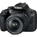 Produktbild: Canon EOS 2000D - Digitalkamera - SLR - 24.1 MPix - APS-C - 1080p / 30 BpS - Schwarz
