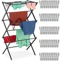 Produktbild: Relaxdays - Wäscheständer klappbar, ausziehbar, 11 Stangen, 6 Ebenen, Turmwäscheständer, Metall Wäscheständerturm, schwarz