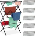 Produktbild: relaxdays Wäscheständer klappbar mit 50 Klammern
