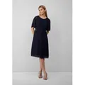 Produktbild: s.Oliver Minikleid Kleid Plissiertes Chiffonkleid mit Bindegürtel blau M (38)