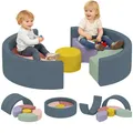 Produktbild: Schaumstoff Bausteine 7er-Set Kinder Softbausteine mit Cord-Optik