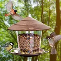 Produktbild: SANOTO Vogelfutterhaus, Futterhaus für Vögel Vogelfutterspender Vogelfutterstation zum Aufhängen Futterspender Wildvögel Hängend Kegelblume Vogel Futterhaus Wetterfest Balkon, Überdachtes