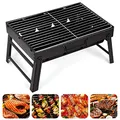 Produktbild: AGM Holzkohlegrill Picknickgrill Edelstahl Kleiner Grill Portable Campinggrill Abnehmbare BBQ Grills für Outdoor Garten Party usw. (52 x 29.5 x 22.2 cm)