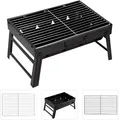 Produktbild: AGM Holzkohlegrill Picknickgrill Edelstahl Kleiner Grill Portable Campinggrill