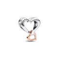 Produktbild: PANDORA Moments Bicolor Offen gearbeitetes Unendlichkeits-Herz Charm mit rosevergoldeter Metalllegierung Moments Collection, kompatibel Moments Armbändern, 782642C00