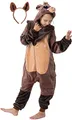Produktbild: corimori Flauschiges Wildschwein-Kostüm für Kinder mit Haarreif | Karneval Fasching Kostüm Onesie für Mädchen, Jungen | Körpergröße 110-130cm