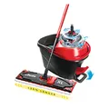Produktbild: Vileda Ultramax Turbo XL Wischmopp Komplett Set | XL Bodenwischer mit Teleskopstiel & Mikrofaserbezug | Eimer mit Power Schleuder & Pedal, hygienisch ohne Bücken - für große Hartböden | Eco-Verpackung