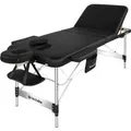Produktbild: Tectake 3 Zonen Massageliege Phuket Breite 70 cm  Polsterung 5 cm Inklusive Tragetasche und 15 Einwegtücher  212 x 103 x 90 cm Schwarz