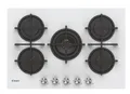 Produktbild: Candy CVG74WPW Ebene Kochen Glas Gelaunt 5 Bereiche Gitter aus Gusseisen Weiß