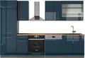 Produktbild: Vicco Küchenzeile Fame-Line, 300 cm , AP Eiche, Dunkelblau Hochglanz/Anthrazit
