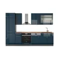 Produktbild: Vicco Küchenzeile Fame-Line, Dunkelblau Hochglanz/Anthrazit, 300 cm, AP Eiche