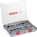Produktbild: Bosch Mixed Fräser Set 1/4” Schaft Bündigfräser Nutfräser 15-teilig 2607017473