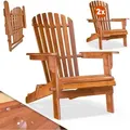 Produktbild: 2x Sonnenliege Holz Wetterfest Klappbar 160kg Belastbarkeit Xxl Armlehnen Rückenlehne Garten Balkon Terrasse Holzstuhl Ergonomisch Adirondack - Casaria