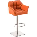 Produktbild: CLP Barhocker DAMASO mit Kunstlederbezug und hochwertiger Polsterung I Barstuhl mit Lehne I Höhenverstellbarer Tresenstuhl mit Fußstütze