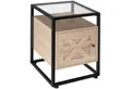 Produktbild: tectake Nachttisch Beistelltisch Kidderminster 40x43x60,5cm (1-St., 1 tlg), Charmanter Nachttisch mit Glasoberseite im rauen Industrie-Stil