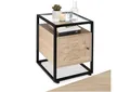 Produktbild: tectake Nachttisch Beistelltisch Kidderminster 40x43x60,5cm (1-St., 3 tlg), Charmanter Nachttisch mit Glasoberseite im rauen Industrie-Stil