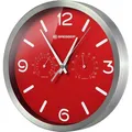 Produktbild: Bresser Wanduhr MyTime ND, Edelstahl, analog, Funkuhr, Ø 25 cm, silber, mit Thermometer und Hygrometer, lautlos