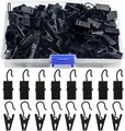 Produktbild: 100 Stück Edelstahl Metall Vorhang Clips Mit Haken Schwarz Gardinen Klammer Für