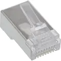 Produktbild: InLine 100er Pack Modularstecker 8P8C RJ45 zum Crimpen auf Rundkabel (73098T)