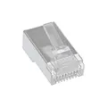 Produktbild: InLine 73098T 100er Pack, Modularstecker 8P8C RJ45 zum Crimpen auf Rundkabel, geschirmt