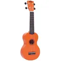 Produktbild: Mahalo-Regenbogen-Sopran-Ukulele mit orange glänzendem Gehäuse