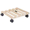 Produktbild: WAGNER Pflanzenroller PALETTI 34 x 34 x 8 cm I Pflanzenroller für Innenbereich I Blumenroller aus FSC®-Massivholz, Buche Natur I Kübelroller aus Holz I Tragkraft 100 kg I Made in EU - 20033501