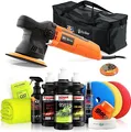 Produktbild: Poliermaschinen Set: ADBL D09125 Exzenter Poliermaschine + Sonax Politur Set + Royal Pads Premium Polierpads + Dr. Wack Versiegelung für Lack- & Scheiben + Zubehör | 12-teilig
