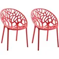 Produktbild: CLP Gartenstuhl Hope 151377005, Kunststoff, Niedriglehner, rot, stapelbar, 2 Stück