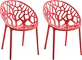 Produktbild: CLP 2er Set Gartenstuhl Hope, Modernes Design, Wetterfest, Stapelbar, Mit Armlehnen,rot