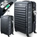 Produktbild: KESSER® Reisekoffer Hartschalen-Koffer Inkl. Kofferwaage + Gepäckanhänger Trolley Gepäck Rollkoffer Zahlenschloss 4 Rollen ABS-Hartschale Teleskopgriff