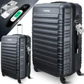 Produktbild: KESSER® Reisekoffer Hartschalen-Koffer Inkl. Kofferwaage + Gepäckanhänger Trolley Gepäck Rollkoffer Zahlenschloss 4 Rollen ABS-Hartschale Teleskopgriff