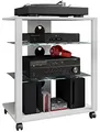Produktbild: VCM HiFi Holz Möbel | Rack Schrank Phono Regal mit Rollen | 2 Glasböden | Maße: H. 70 x B. 60 x T. 41 cm | Phono Mediaregal - Folas