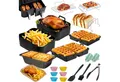 Produktbild: MECO Küchenmaschinen Zubehör-Set 20tlg Heißluftfritteuse, Zubehör für Ninja Dual Zone AF400EU/AF300EU/AF451EU 7,6-9,5L, Silikonformen, MuffinförmchenBackformen, Grillrost, Airfryer Zubehör