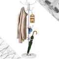 Produktbild: Casaria® Kleiderständer Marmorsockel Metall 14 Haken 360° Drehbar Stabil Modern 37x37x175cm Flur Büro Garderobenständer Kleiderstange Jackenständer Weiß