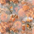 Produktbild: 20 Servietten Orange Autumn Vögel Herbst Tischdeko Physalis Blatt Wald  33x33cm
