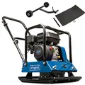Produktbild: Scheppach Benzin Rüttelplatte HP1800S - 23 kN | 6.5PS | 88 kg | 30cm Verdichtungstiefe | Vorlaufgeschwindigkeit 25 m/min | Plattengröße 550 x 440 mm | mit Fahrvorrichtung & Gummimatte (für Pflaster)