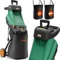 Produktbild: GARDEBRUK® Gartenhäcksler 2400 W max. 45 mm Aststärke Elektrisch 2x 50 L Auffangbeutel Messerhäcksler Häcksler Schredder