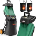 Produktbild: Gardebruk® Gartenhäcksler 2400 W max. 45 mm Aststärke Elektrisch 2X 50 L Auffangbeutel Messerhäcksler Häcksler Schredder