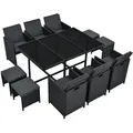 Produktbild: Juskys Gartenmöbelset, Schwarz, Kunststoff, 11, Gartenmöbel, Gartenmöbel-Sets