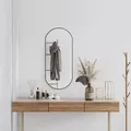 Produktbild: vidaXL Wandspiegel Schwarz 90x40 cm Oval