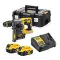 Produktbild: Dewalt 18 Volt SDS-plus Akku Kombihammer DCH274P2T (24 mm) (Dreh- und Schlagstopp, bürstenloser Motor, 13 mm Schnellspannbohrfutter, LED-Leuchte, 2x 5,0 Ah Li-Ion Akkus, Ladegerät)