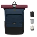 Produktbild: Rucksack Damen Herren Blau Rot - No 4 - Rolltop Backpack mit Laptopfach Uni, ...